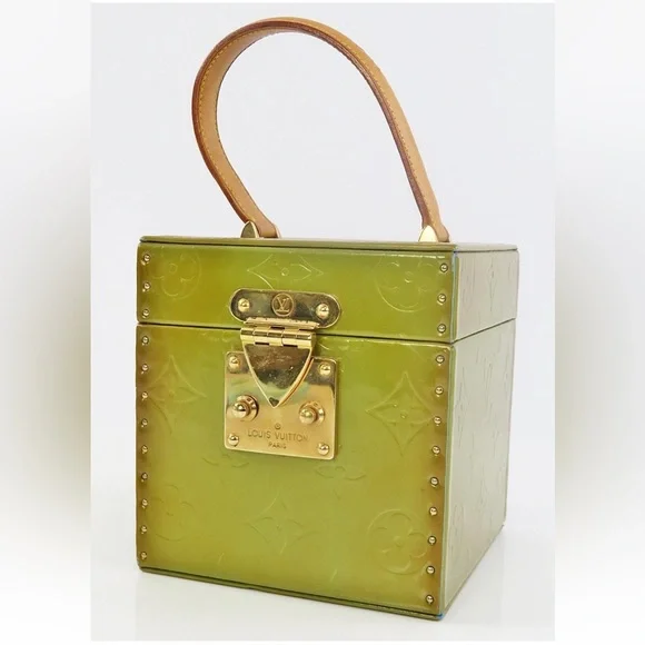 Louis Vuitton Olive Green Box Bag with Gold Accents - Picture 1 of 15